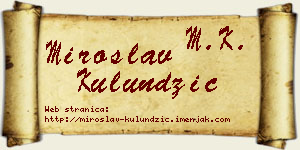Miroslav Kulundžić vizit kartica